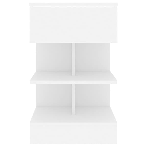 Sängbord vit 40x35x65 cm konstruerat trä