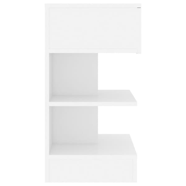 Sängbord vit 40x35x65 cm konstruerat trä