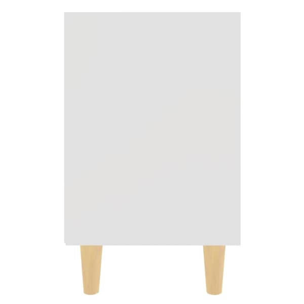 sengeskabe m. massive træben 2 stk. 40x30x50 cm hvid