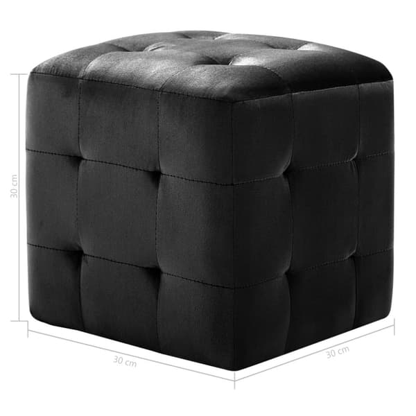 sengeskabe 2 stk. 30 x 30 x 30 cm fløjlsstof sort