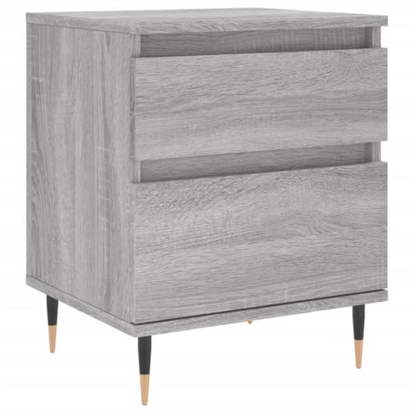 Yöpöydät 2 kpl harmaa Sonoma 40x35x50 cm tekninen puu