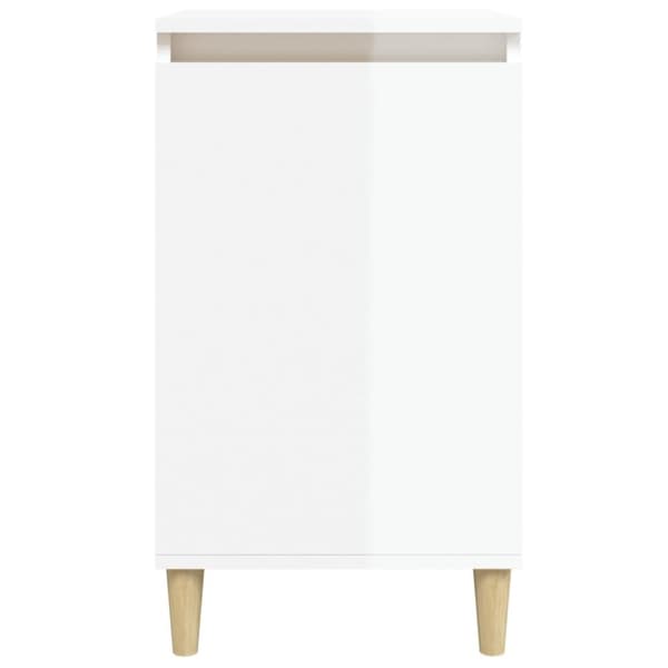 sengebord 40x35x70 cm konstrueret træ hvid højglans