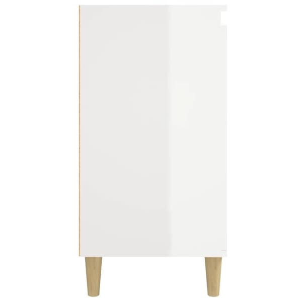 sengebord 40x35x70 cm konstrueret træ hvid højglans