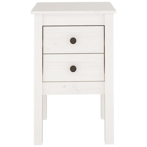 sengebord 40x35x61,5 cm massivt fyrretræ hvid