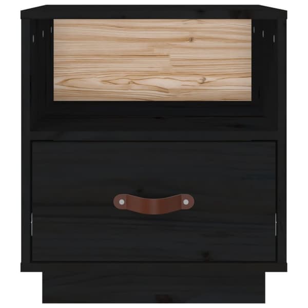 sengeborde 2 stk. 40x34x45 cm massivt fyrretræ sort