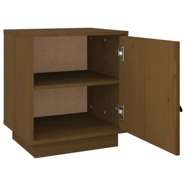 sengebord 40x34x45 cm massivt fyrretræ gyldenbrun