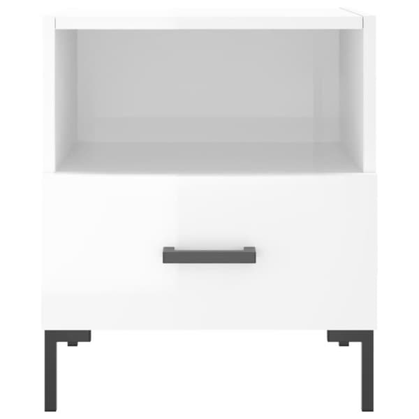 sengeborde 2 stk. 40x35x47,5 cm konstrueret træ hvid højglans
