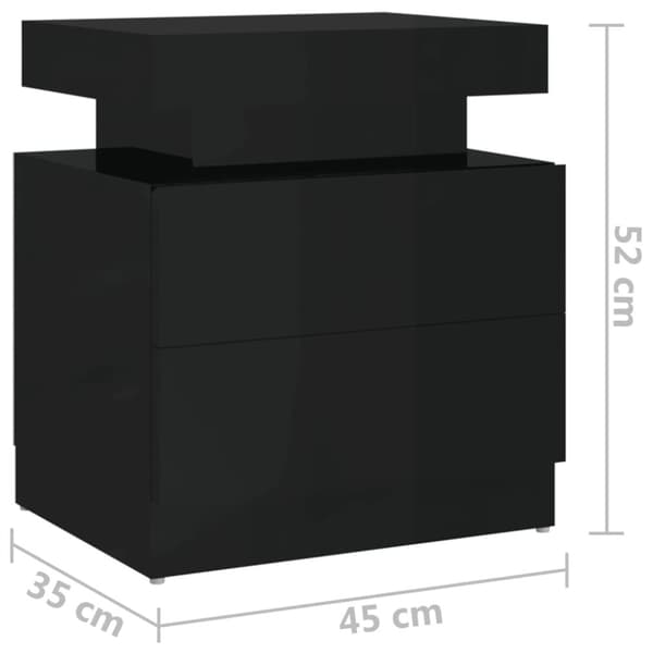 Yöpöytä korkeakiilto musta 40x35x65 cm tekninen puu