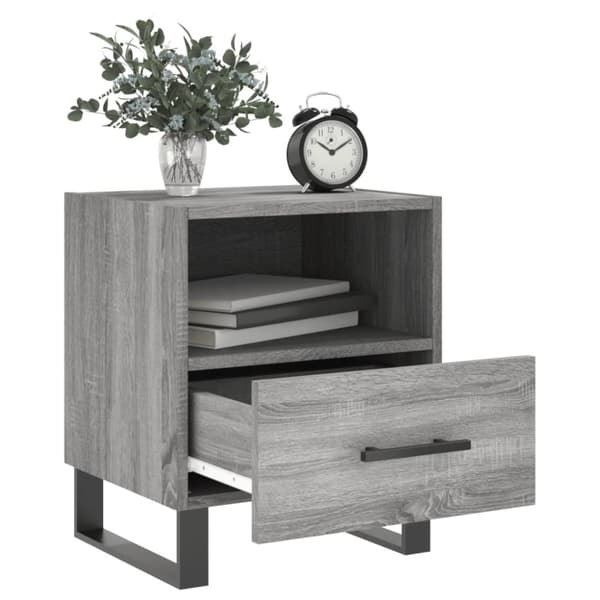 sengeborde 2 stk. 40x35x47,5 cm konstrueret træ grå sonoma-eg