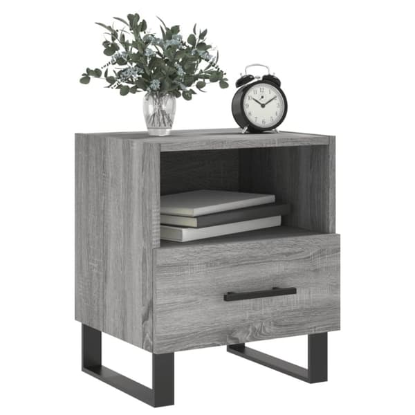 sengeborde 2 stk. 40x35x47,5 cm konstrueret træ grå sonoma-eg