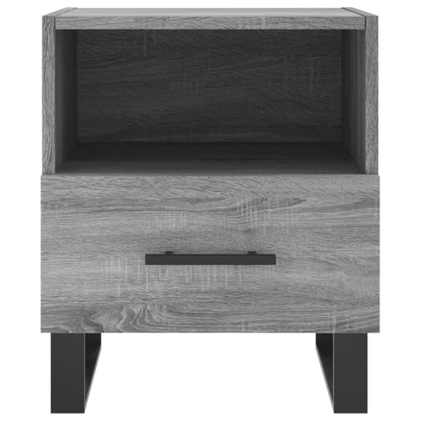 sengeborde 2 stk. 40x35x47,5 cm konstrueret træ grå sonoma-eg