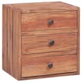 Pikkukuva 1 / 9: Yöpöytä 3 vetolaatikolla 35x25x35 cm kierrätetty täyspuu