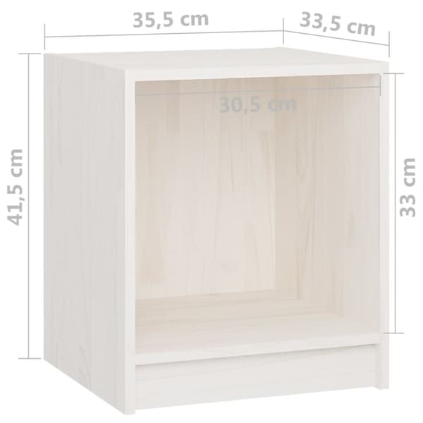 sengeborde 2 stk. 35,5x33,5x41,5 cm massivt fyrretræ hvid