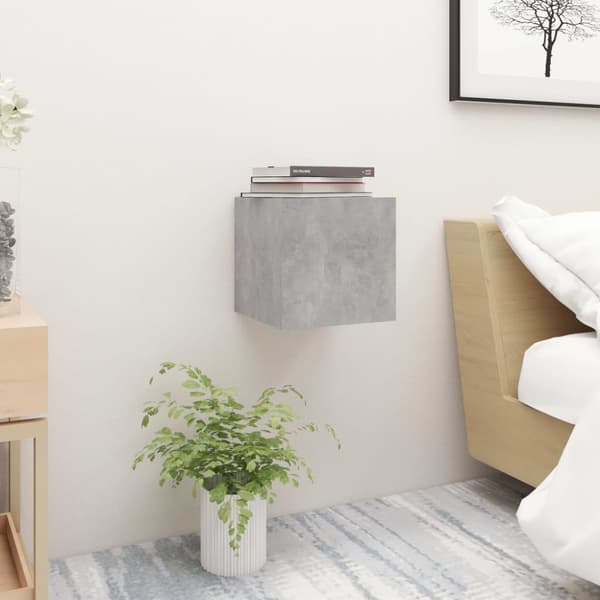 sengeskab 30,5x30x30 cm konstrueret træ betongrå