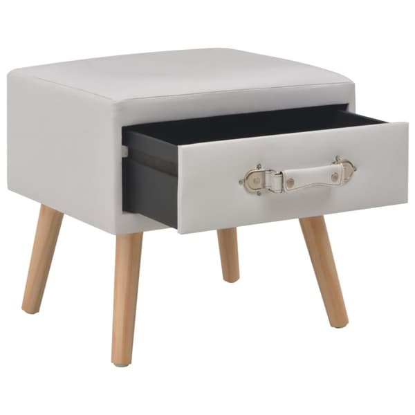 sengeskabe 2 stk. 40 x 35 x 40 cm kunstlæder hvid