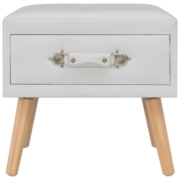 sengeskabe 2 stk. 40 x 35 x 40 cm kunstlæder hvid