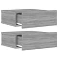 Pikkukuva 6 / 10: Kelluvat yöpöydät 2 kpl harmaa Sonoma 40x30x15 cm tekninen puu