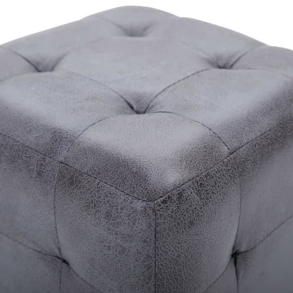sengeskabe 2 stk. 30 x 30 x 30 cm imiteret ruskind grå