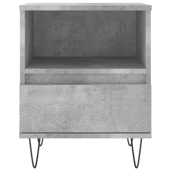 sengebord 40x35x50 cm konstrueret træ betongrå