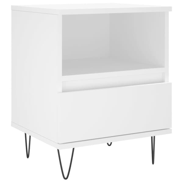 sengeborde 2 stk. 40x35x50 cm konstrueret træ hvid