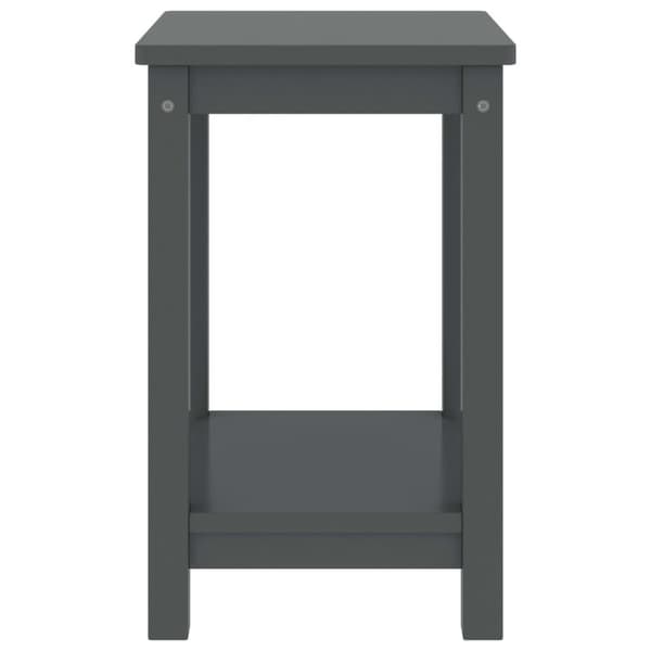 sengebord 35x30x47 cm massivt fyrretræ mørkegrå
