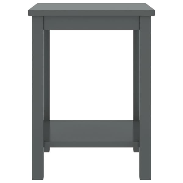 sengebord 35x30x47 cm massivt fyrretræ mørkegrå