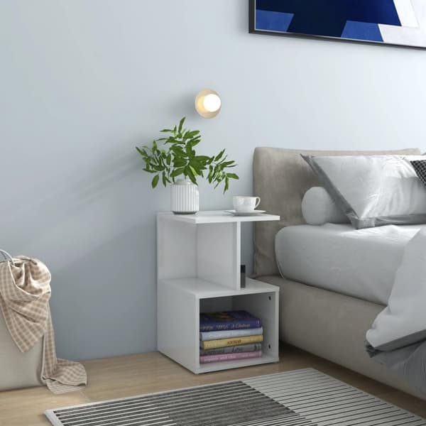sengeskab 35x35x55 cm spånplade hvid højglans