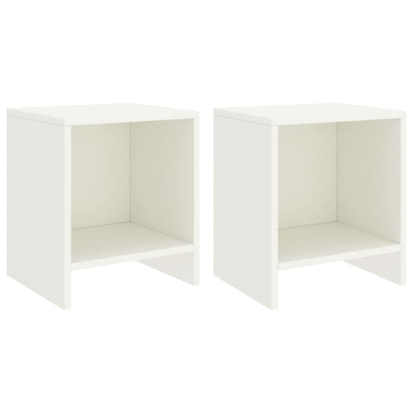 Sängbord 2 st vit 35x30x40 cm massiv furu