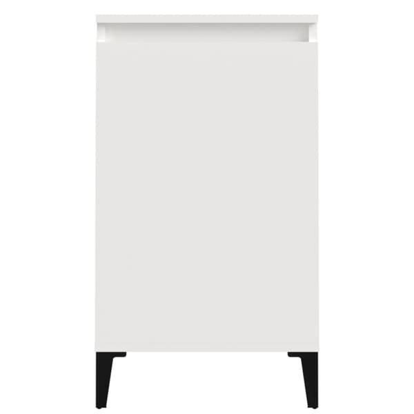 Sängbord vit högglans 40x35x70 cm konstruerat trä