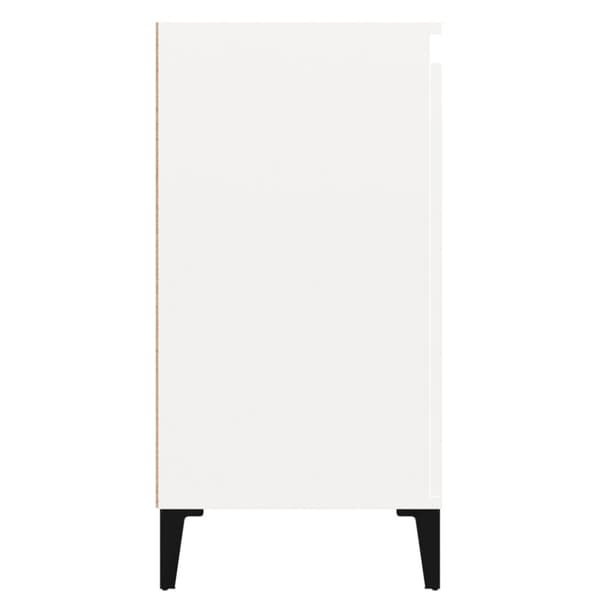 Sängbord vit högglans 40x35x70 cm konstruerat trä