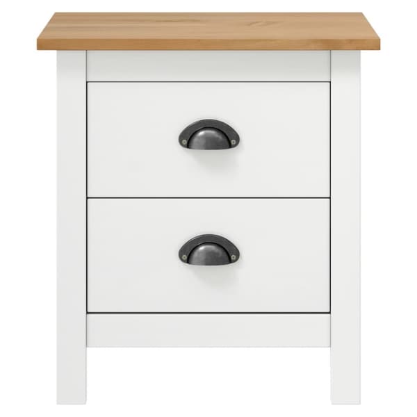 sengebord Hill 2 stk. 46x35x49,5 cm massivt fyrretræ hvid