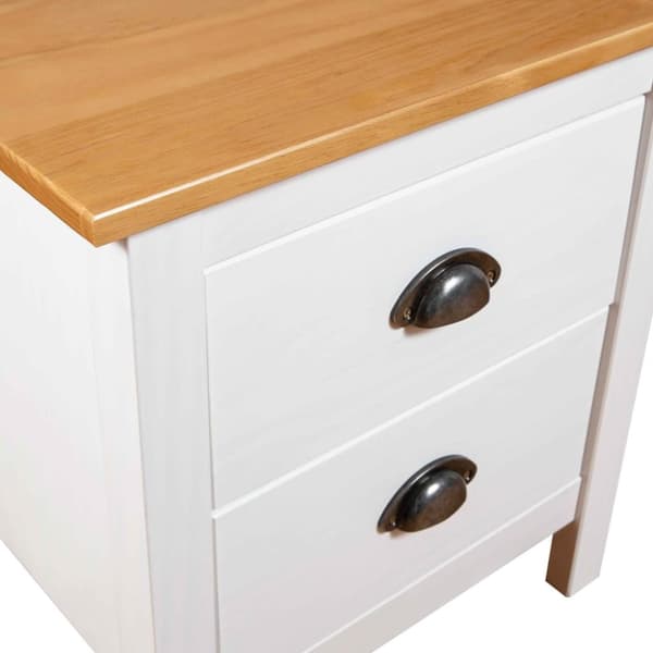 sengebord Hill 2 stk. 46x35x49,5 cm massivt fyrretræ hvid
