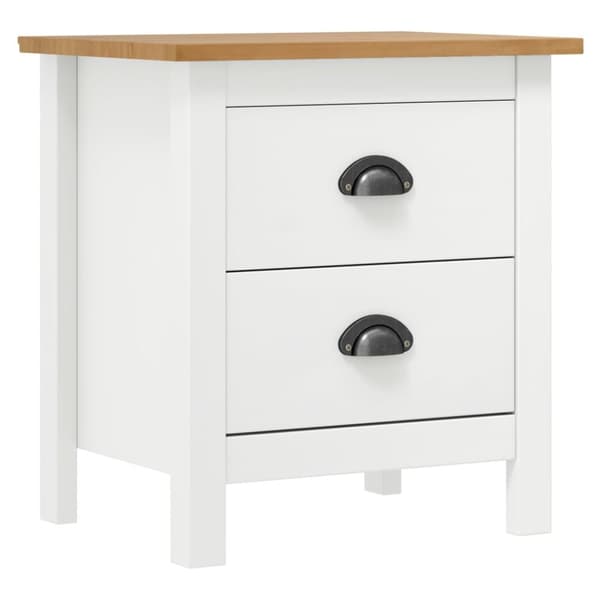 sengebord Hill 2 stk. 46x35x49,5 cm massivt fyrretræ hvid