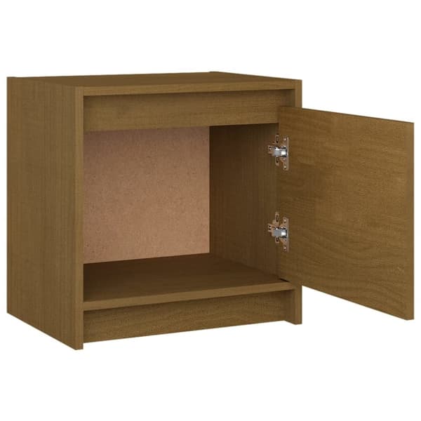 Sängbord 2 st honungsbrun 40x30,5x40 cm massiv furu