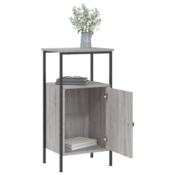 sengeborde 2 stk. 41x31x80 cm konstrueret træ grå sonoma-eg