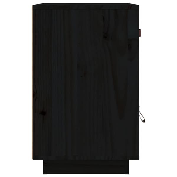 Sängbord 2 st svart 40x34x55 cm massiv furu