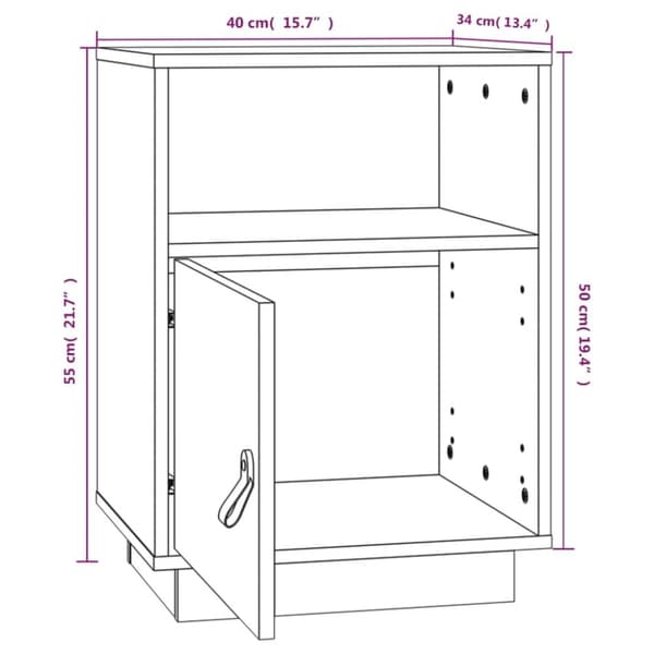Sängbord svart 40x34x55 cm massiv furu