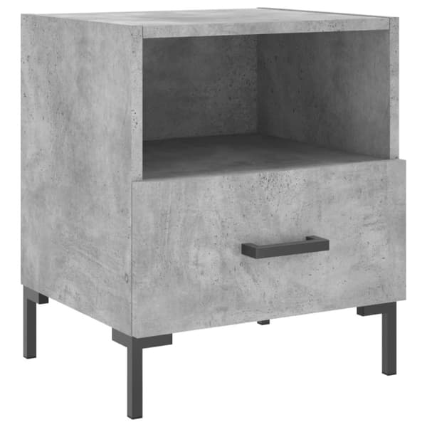 Yöpöydät 2 kpl betoninharmaa 40x35x47,5 cm tekninen puu