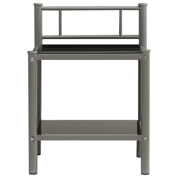 sengeskabe 2 stk. metal og glas grå og sort