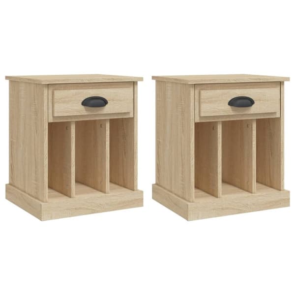 sengeborde 2 stk. 43x36x50 cm sonoma-eg