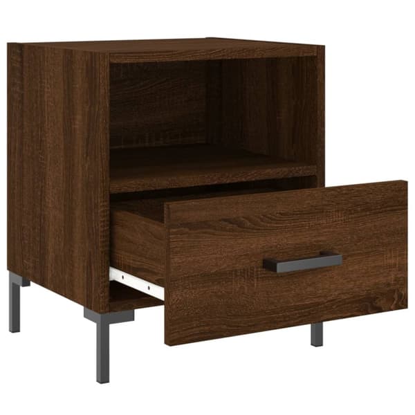 Yöpöydät 2 kpl ruskea tammi 40x35x47,5 cm tekninen puu