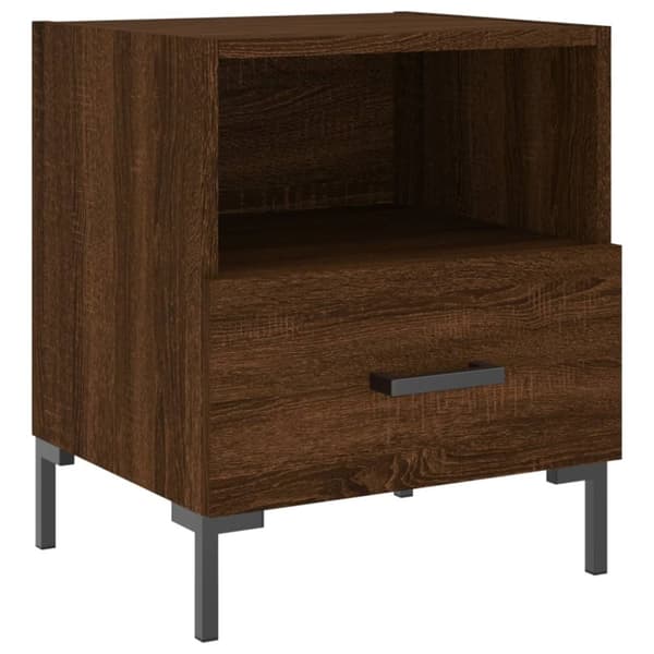 Yöpöydät 2 kpl ruskea tammi 40x35x47,5 cm tekninen puu