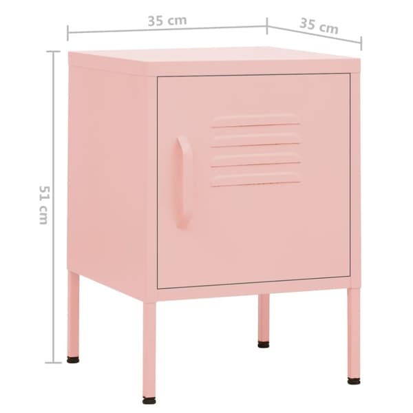 natborde 2 stk. 35x35x51 cm stål lyserød