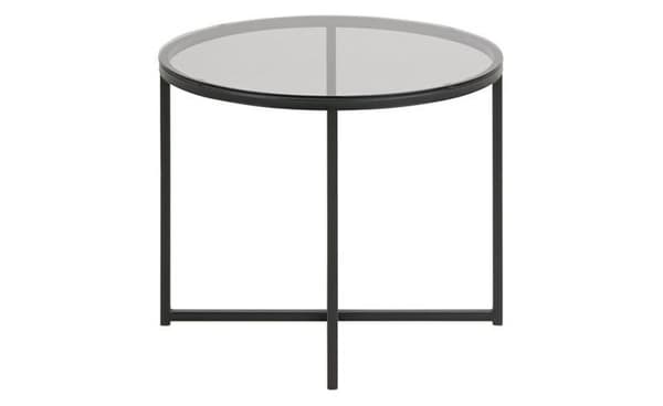 Rundt krydsbord, glas/sort