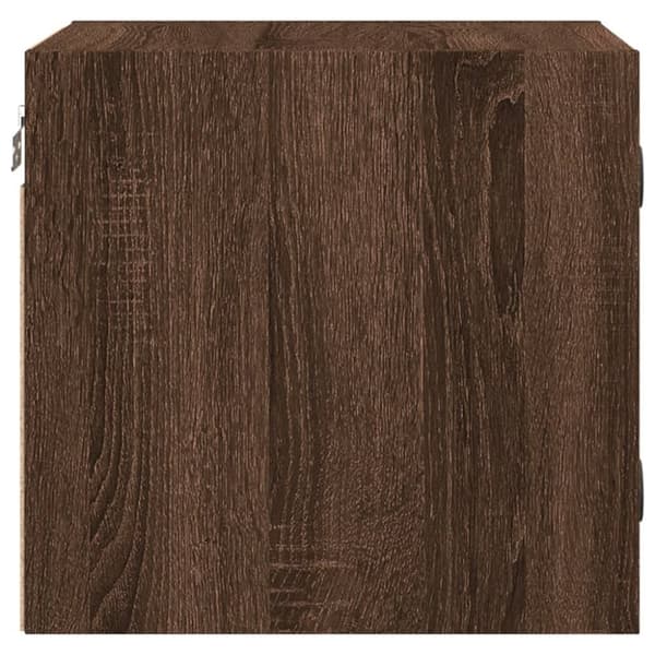 sengebord med glaslåger 35x37x35 cm brun egetræ