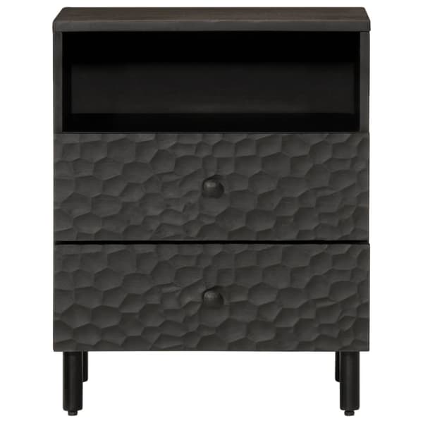 sengebord 50x33x60 cm massivt mangotræ sort