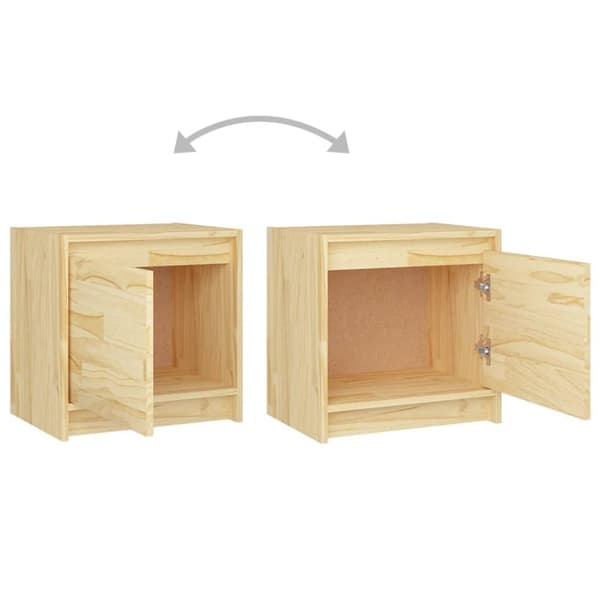 sengeborde 2 stk. 40x30,5x40 cm massivt fyrretræ