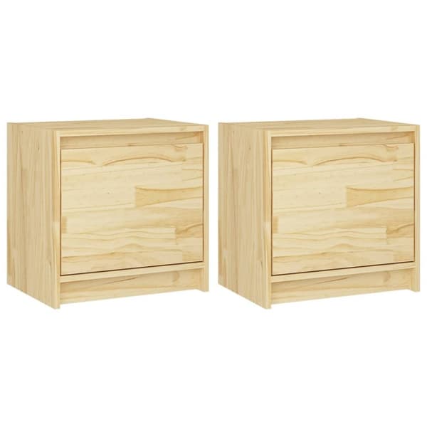 sengeborde 2 stk. 40x30,5x40 cm massivt fyrretræ