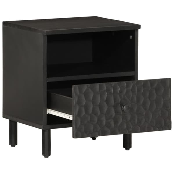sengeborde 2 stk. 40x33x46 cm massivt mangotræ sort