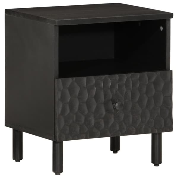 sengeborde 2 stk. 40x33x46 cm massivt mangotræ sort